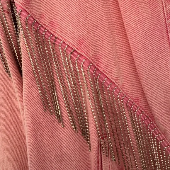 The Nines Pink Jean Jacket with Fringe - Picture 3 of 5